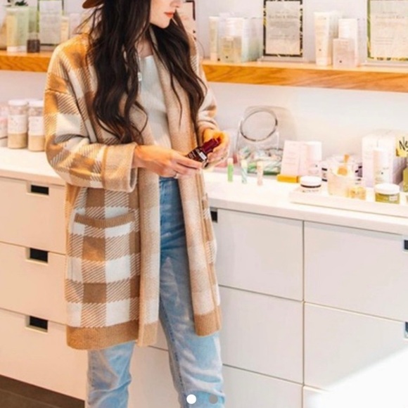 Madewell Sweaters - Madewell Minetta Sweater Coat in Buffalo Check